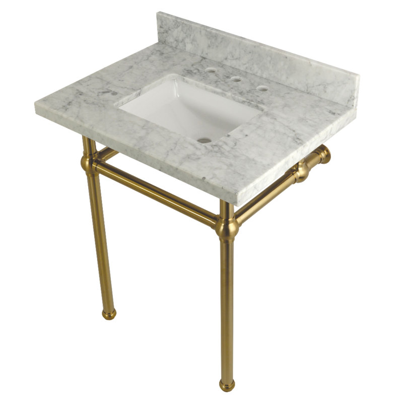 Kingston Brass Carrara Marble 30" Single Bathroom Vanity Set & Reviews